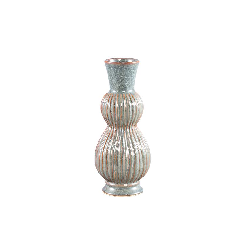 Vase – Blue Surface, Tall Form, Sphere Structure, Stoneware, S – Oswald | PTMD