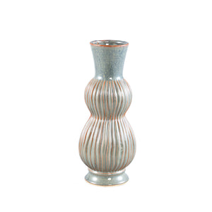 Vase aus Steinzeug - Keramik, hoch, blau mit Zwiebel - Dekor – Oswald | PTMD - Esszett Luxury | Stilvolles Wohnen mit Charakter