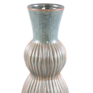 Vase aus Steinzeug - Keramik, hoch, blau mit Zwiebel - Dekor – Oswald | PTMD - Esszett Luxury | Stilvolles Wohnen mit Charakter