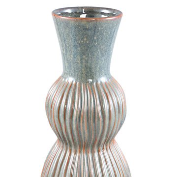 Vase aus Steinzeug - Keramik, hoch, blau mit Zwiebel - Dekor – Oswald | PTMD - Esszett Luxury | Stilvolles Wohnen mit Charakter
