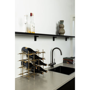 Weinregal – Stahl, Offenes Rahmen Design, Quadratische Form, Messing – Gordo | PTMD