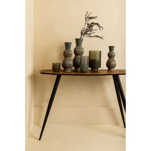 Windlicht aus Glas, grünes Finish, mattierter Boden – Miral | PTMD - Esszett Luxury | Stilvolles Wohnen mit Charakter