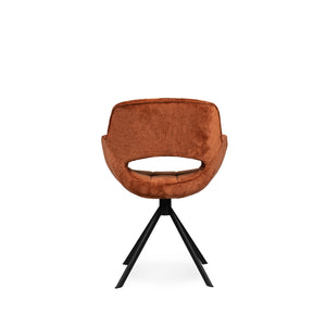 Stuhl aus Polyesterstoff, weiches gepolstertes Finish, Schalensitz mit Rückenöffnung – Link | PTMD - Esszett Luxury | Stilvolles Wohnen mit Charakter