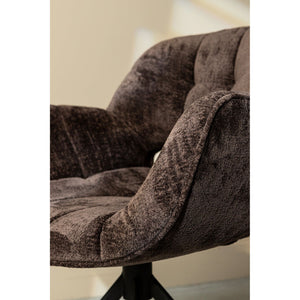 Stuhl aus Polyesterstoff, weiches gepolstertes Finish, Schalensitz mit Rückenöffnung – Link | PTMD - Esszett Luxury | Stilvolles Wohnen mit Charakter
