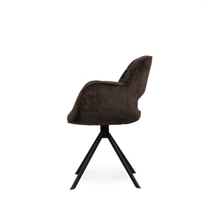 Stuhl aus Polyesterstoff, weiches gepolstertes Finish, Schalensitz mit Rückenöffnung – Link | PTMD - Esszett Luxury | Stilvolles Wohnen mit Charakter
