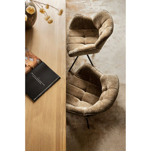 Stuhl aus Polyesterstoff, weiches gepolstertes Finish, Schalensitz mit Rückenöffnung – Link | PTMD - Esszett Luxury | Stilvolles Wohnen mit Charakter