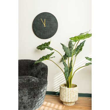 Wall Clock - Iron Metal, Round Design, Square Texture, Handmade, Black, S – Emmett | PTMD