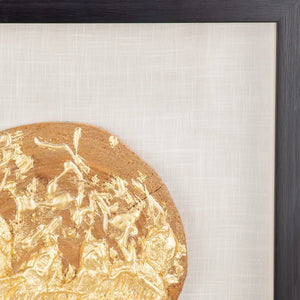 Wandbild – Goldene Metalloptik, Holzmaterial, Natürliche Maserung, 60 cm - Holzscheibe | Gilde