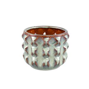 Pot made of porcelain ceramic, glazed finish, 3D triangle pattern, XS – Delany | PTMD