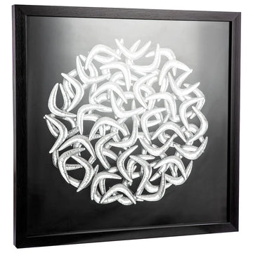 Wandbild – Glänzende Metalloptik, Kunststoffmaterial, Silberfarbene Akzente, 60 cm - Salerno | Gilde