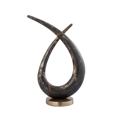 Statue aus Aluminium mit strukturiertem Finish und dekorativem Loop - Design – Kayen | PTMD - Esszett Luxury | Stilvolles Wohnen mit Charakter