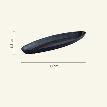 Bowl – Cast Aluminium, Black Finish, Oval Shape, S – Yaren | PTMD