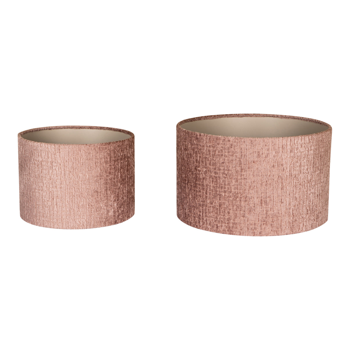 Fabric lampshade in old rose with a smooth, round shape, M – Nairobi | PTMD