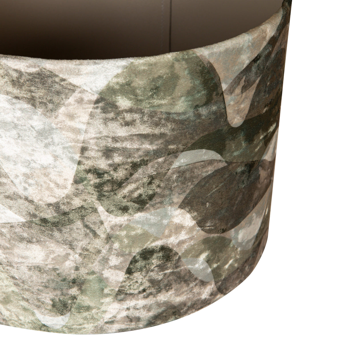 Fabric lampshade in green with wavy stripes in a round shape, S – Mocca | PTMD