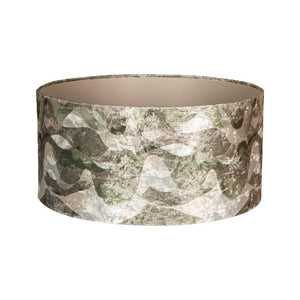 Fabric lampshade with a green color scheme and wavy stripes in a round shape, M – Mocca | PTMD