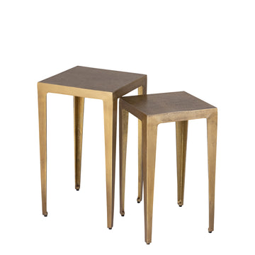 Beistelltisch – Aluminiumguss, Quadratische Form, Stabiles Design, Gold – Rivva | PTMD