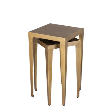 Beistelltisch – Aluminiumguss, Quadratische Form, Stabiles Design, Gold – Rivva | PTMD