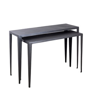 Beistelltisch aus Aluminium mit Struktur rechteckigem Design & handveredeltem Finish – Rivva | PTMD - Esszett Luxury | Stilvolles Wohnen mit Charakter