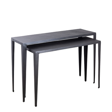Beistelltisch aus Aluminium mit Struktur rechteckigem Design & handveredeltem Finish – Rivva | PTMD - Esszett Luxury | Stilvolles Wohnen mit Charakter