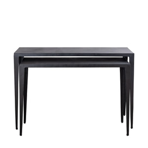 Beistelltisch – Schwarzes Aluminium, Rechteckige Form, Metalloptik - Rivva | PTMD