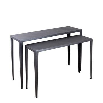 Beistelltisch aus Aluminium mit Struktur rechteckigem Design & handveredeltem Finish – Rivva | PTMD - Esszett Luxury | Stilvolles Wohnen mit Charakter