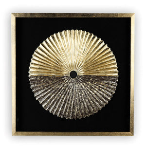 Wandbild – Goldenes Kreismotiv, Glasakzente, Schwarzer Kontrast, 80 cm - Plato | Gilde