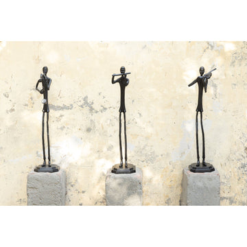 Statue aus Aluminium, Musikerfigur mit Saxophon, handgefertigte Verarbeitung – Kali | PTMD - Esszett Luxury | Stilvolles Wohnen mit Charakter