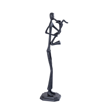 Statue aus Aluminium, Musikerfigur mit Saxophon, handgefertigte Verarbeitung – Kali | PTMD - Esszett Luxury | Stilvolles Wohnen mit Charakter