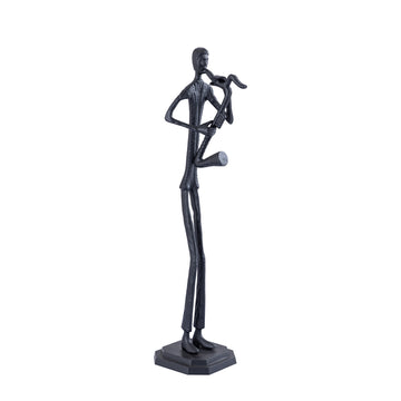 Statue aus Aluminium, Musikerfigur mit Saxophon, handgefertigte Verarbeitung – Kali | PTMD - Esszett Luxury | Stilvolles Wohnen mit Charakter