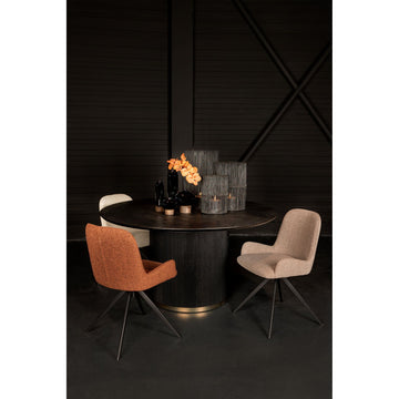 Stuhl aus AJ8208 - Stoff, weiches gepolstertes Finish, geschwungene Sitz - und Rückenform – Leander | PTMD - Esszett Luxury | Stilvolles Wohnen mit Charakter