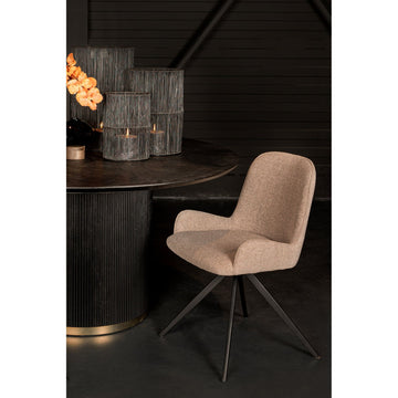 Stuhl aus AJ8208 - Stoff, weiches gepolstertes Finish, geschwungene Sitz - und Rückenform – Leander | PTMD - Esszett Luxury | Stilvolles Wohnen mit Charakter