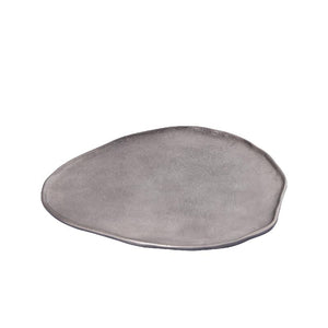 Schale – Runde Form, Organisches Design, Aluminium Material, Silber, L – Kora | PTMD