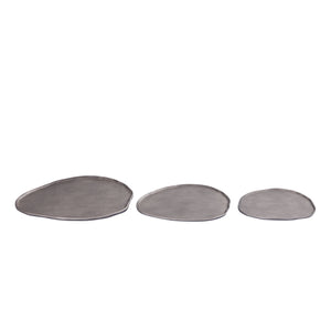 Schale – Runde Form, Organisches Design, Aluminium Material, Silber, M – Kora | PTMD