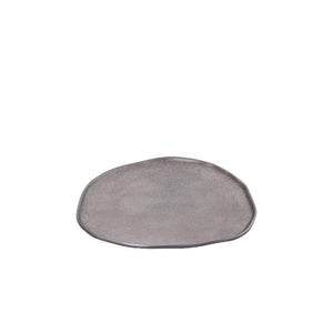 Bowl – organic shape, cast aluminum, handmade, pewter finish, S – Kora | PTMD