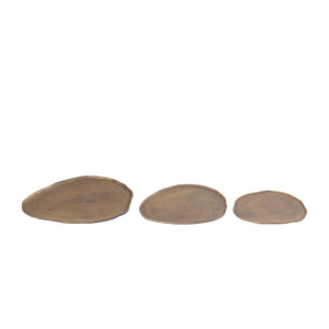 Schale – Runde Form, Organisches Design, Aluminium Material, Gold, L – Kora | PTMD