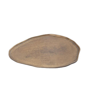 Schale – Runde Form, Organisches Design, Aluminium Material, Gold, L – Kora | PTMD