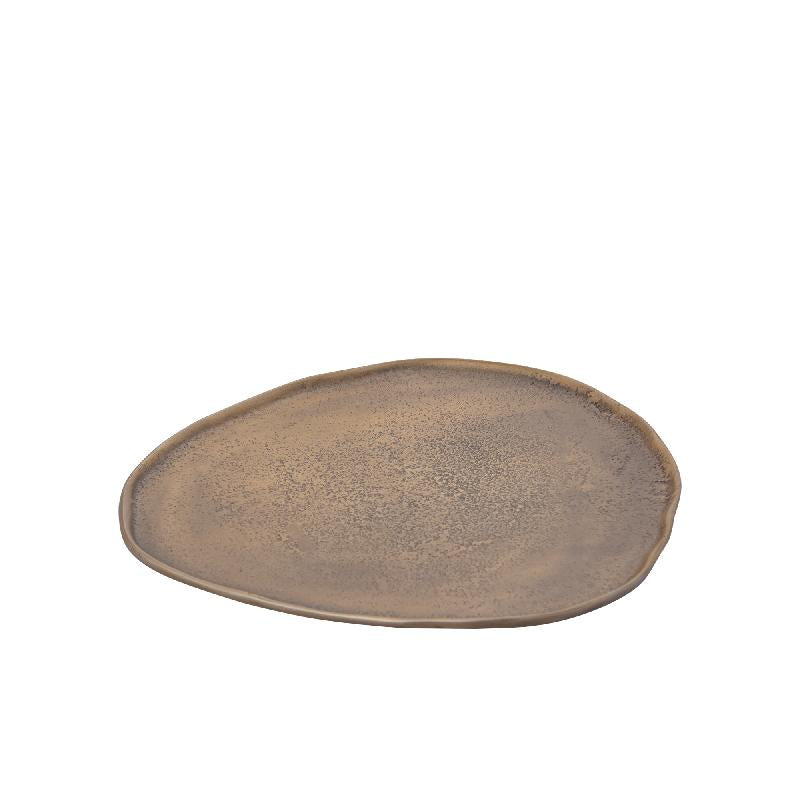 Schale – Runde Form, Organisches Design, Aluminium Material, Gold, M – Kora | PTMD
