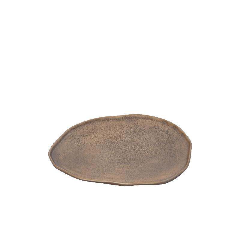 Schale – Runde Form, Organisches Design, Aluminium Material, Gold, S – Kora | PTMD