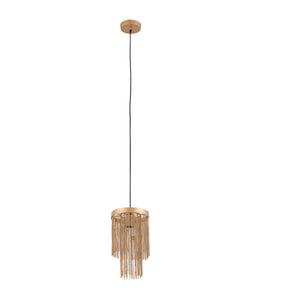Hängelampe aus Eisen, goldfarbene Optik, Kettendesign, rundes Design, mit Baldachin, S – Brenton | PTMD