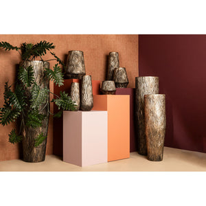 Blumentopf – Gewelltes Muster, Aluminium Blech, Silberne Oberfläche – Deandra | PTMD