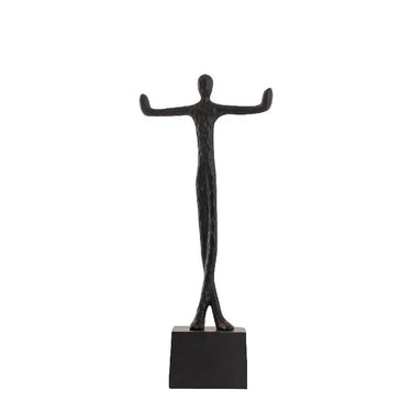 Statue - cast aluminum, handmade, black, outstretched arms, sculptural – Eagen | PTMD