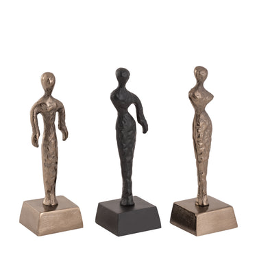 Statue aus gegossenem Aluminium mit feiner Silhouette strukturierter Oberfläche und Damenfigur – Zhaell SV3 | PTMD - Esszett Luxury | Stilvolles Wohnen mit Charakter