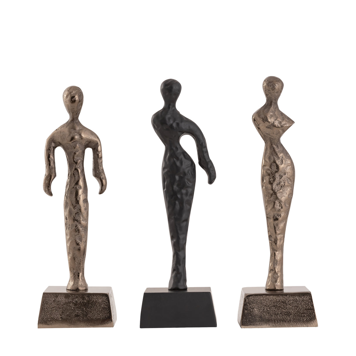 Statue aus gegossenem Aluminium mit feiner Silhouette strukturierter Oberfläche und Damenfigur – Zhaell SV3 | PTMD - Esszett Luxury | Stilvolles Wohnen mit Charakter