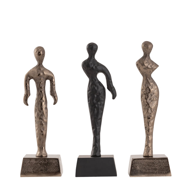 Statue aus gegossenem Aluminium mit feiner Silhouette strukturierter Oberfläche und Damenfigur – Zhaell SV3 | PTMD - Esszett Luxury | Stilvolles Wohnen mit Charakter