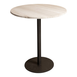 Bistrotisch – Weiße Marmorplatte, Rundes Design, Taupe Farbe - Plaza | PTMD