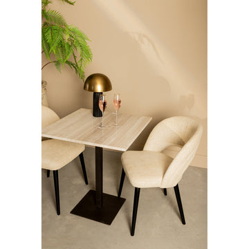 Beistelltisch aus Marmor und Edelstahl, quadratisches Design, handgefertigte Verarbeitung – Plaza | PTMD - Esszett Luxury | Stilvolles Wohnen mit Charakter