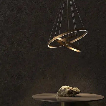 Pendant lamp with black aluminum finish, 800 mm diameter, integrated LED 88 W, 5200 lm, 4000 K, height adjustable – Rim | Maytoni