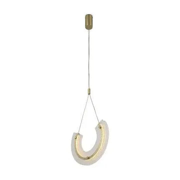 Pendant lamp with a gold-colored metal base and asymmetrical crystal decoration in a luxurious design – Maya | Maytoni