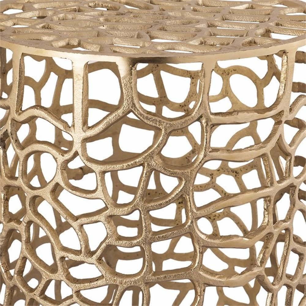 Beistelltisch – Aluminium Material, Korallen Struktur, Gold Farbe - Agadir | MVG Voglrieder
