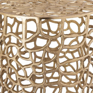 Beistelltisch – Aluminium Material, Korallen Struktur, Gold Farbe - Agadir | MVG Voglrieder